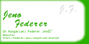 jeno federer business card